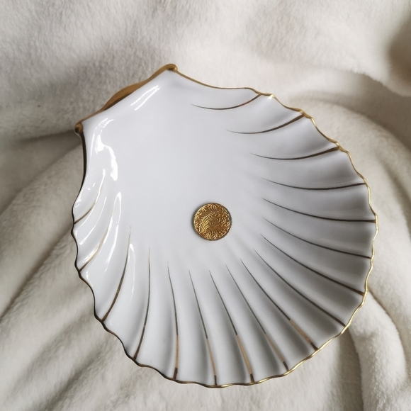 VTG Stylebuilt Accessories NY Dolphin/Koi Scallop Shell Dish Hollywood Regency - Picture 12 of 15